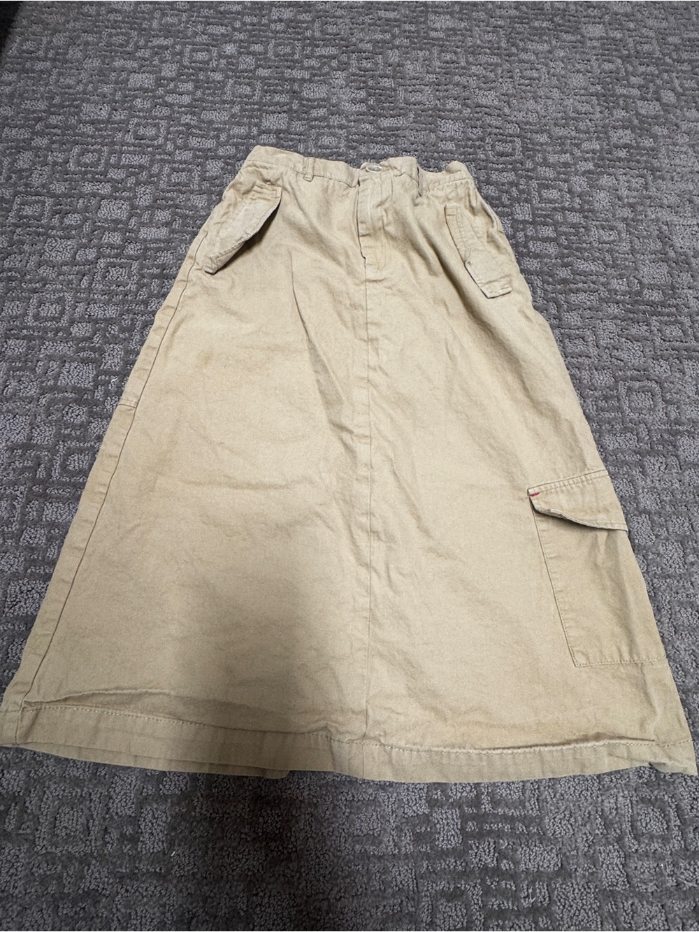 Mustard Cargo Midi Skirt - Casual Utility Style